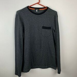 T Christopher Womens Top Size Medium Long Sleeve Gray Pocket